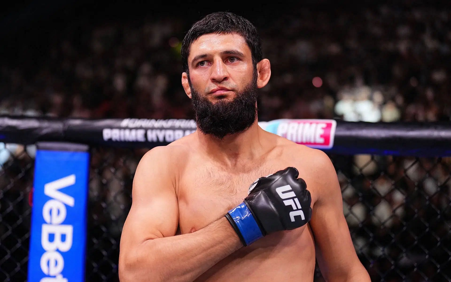 Khamzat Chimaev (pictured) is one half of Jon Anik