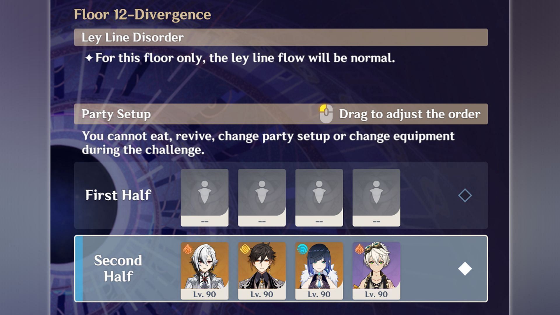 Best team composition for the second half of Floor 12 (Image via HoYoverse)