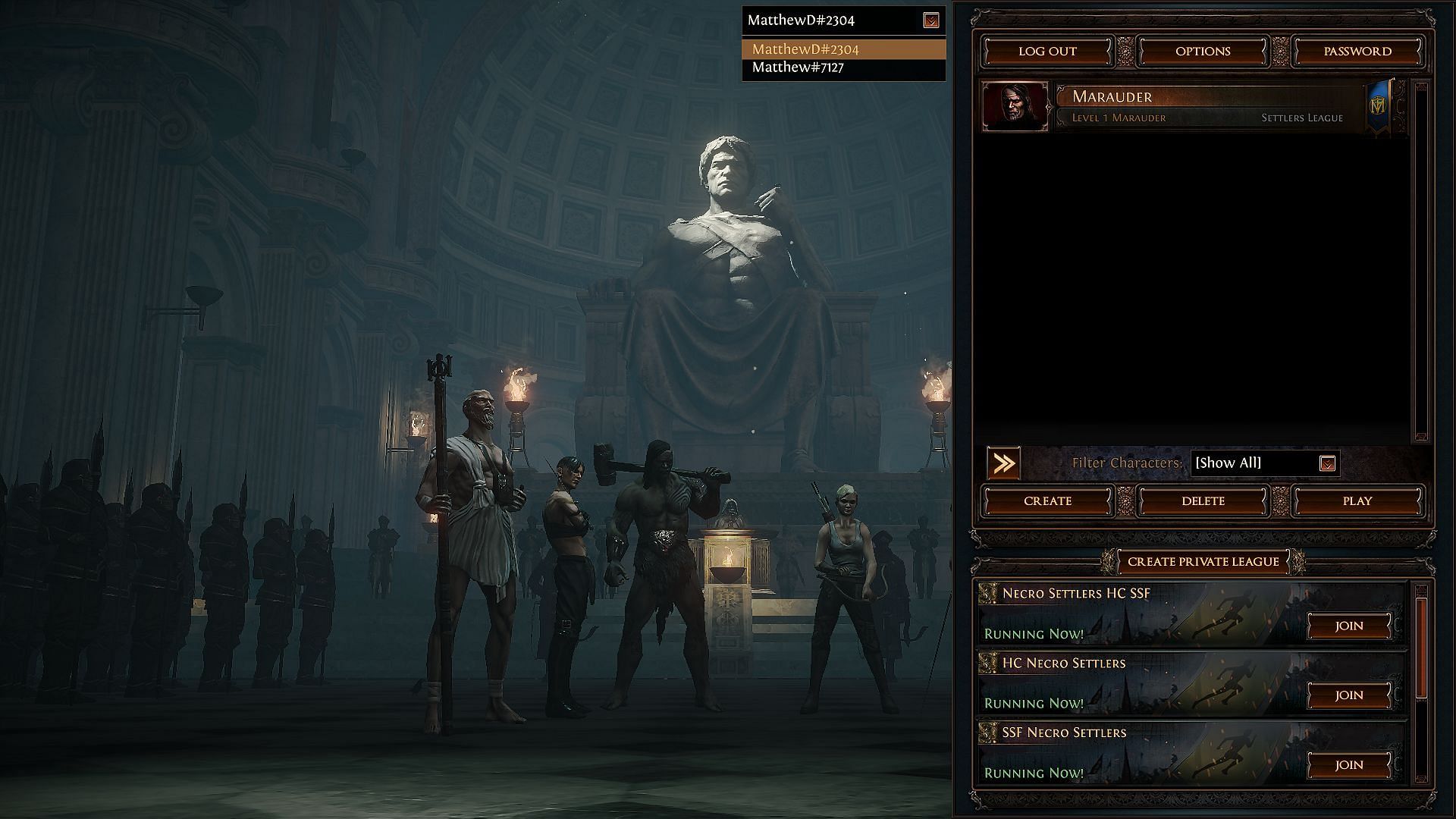 How sub-accounts will work in Path of Exile (Image via Grinding Gear Games)