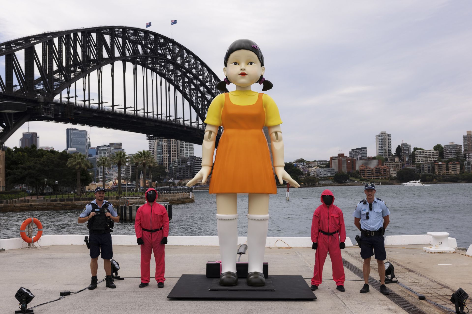 Sydneysiders Invited To Play Red Light Green Light As Squid Game Doll Arrives In Sydney