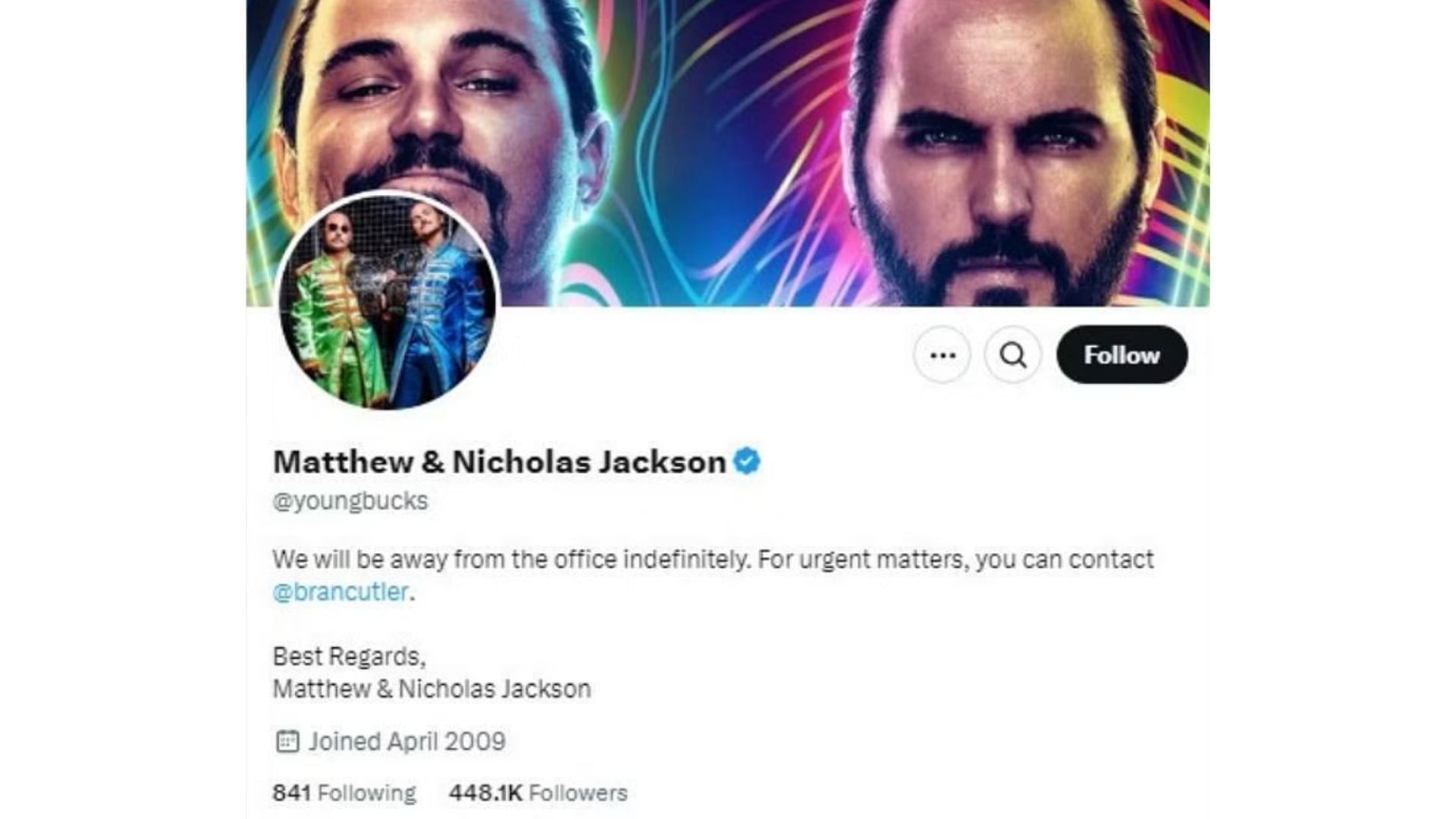 The Young Bucks made an announcement about their immediate future [Image Source: Screengrab of The Bucks&#039; X bio]