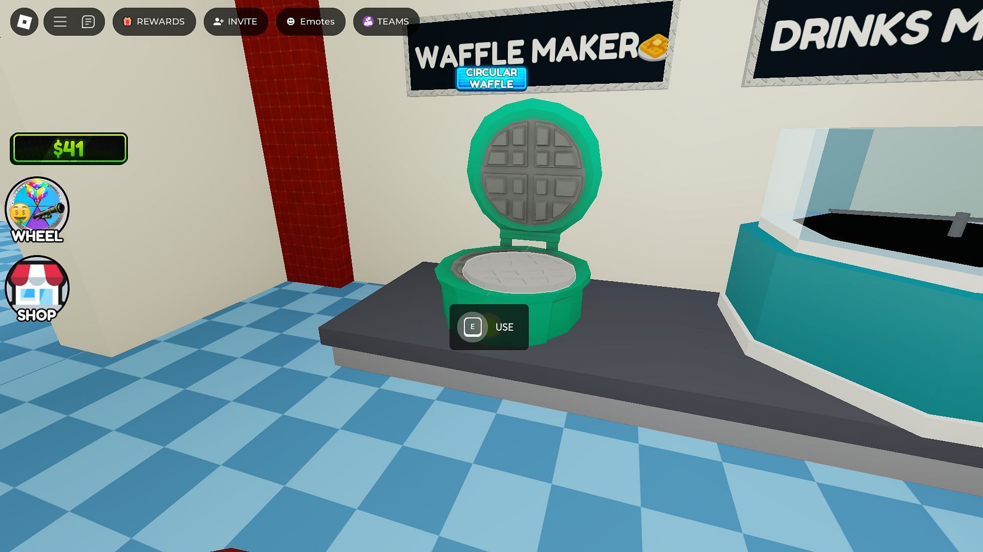 Make a Waffle using the Waffle Maker (Image via Roblox)