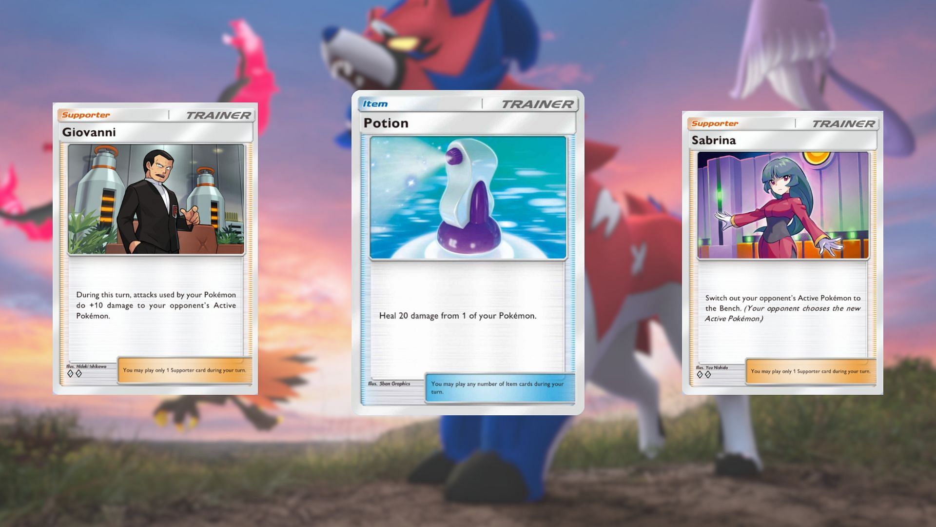 Trainer and Item Cards in this deck (Image via TPC)