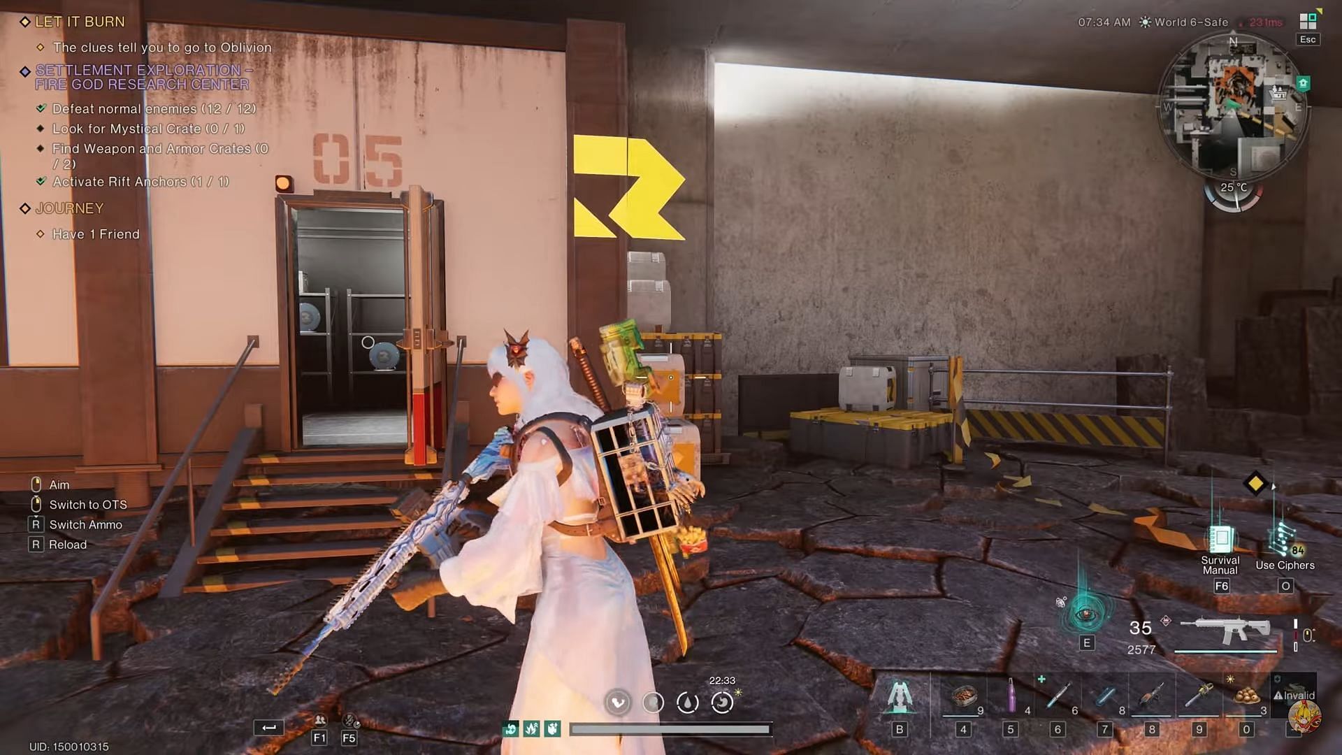 You have to align the &#039;R&#039; symbol in order to unlock the trailer with the weapon crate (Image via Starry Studio | YouTube/@KilroyPlays)