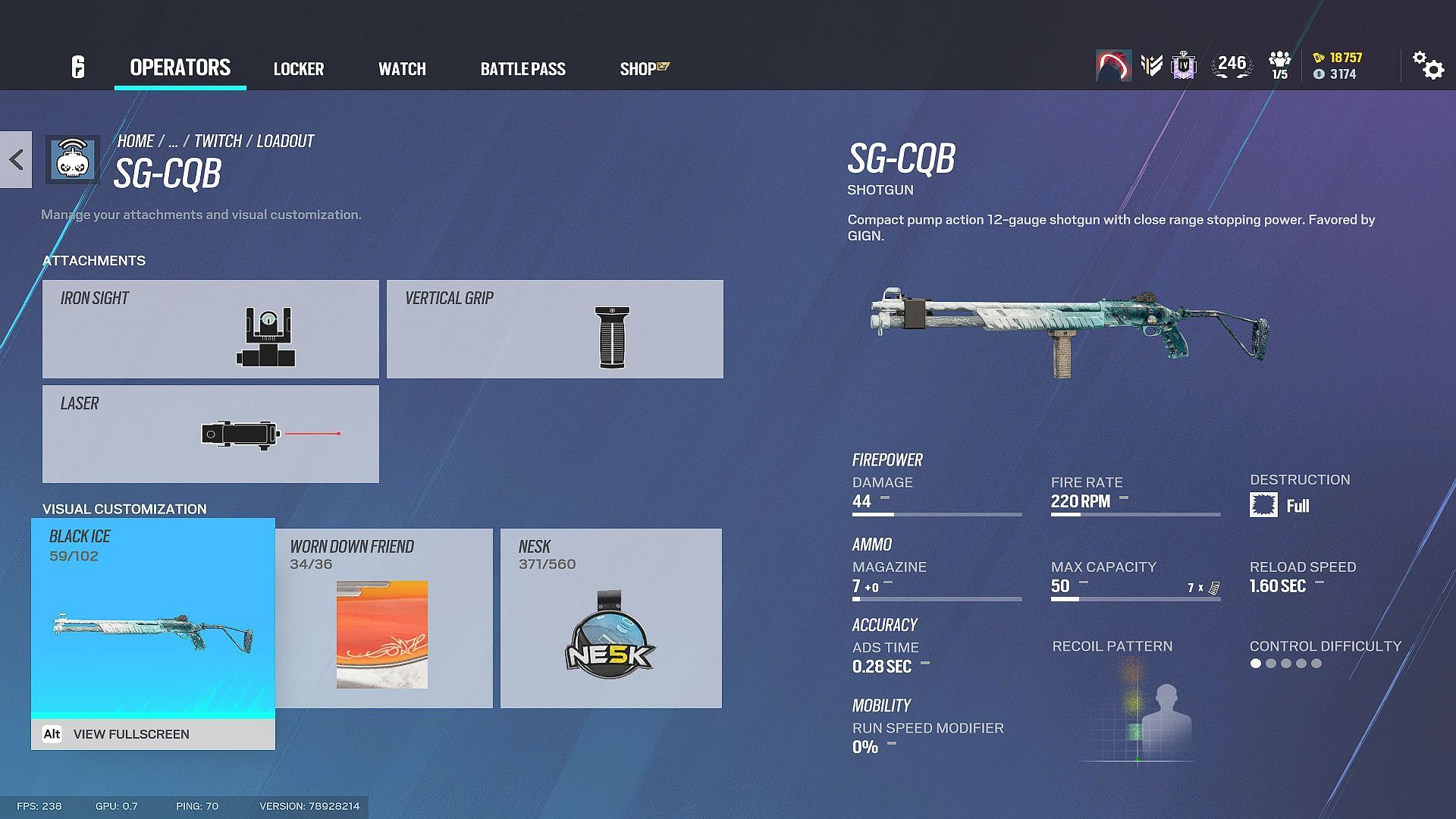 Primary shotgun of Twitch loadout in Rainbow Six Siege (Image via Ubisoft)