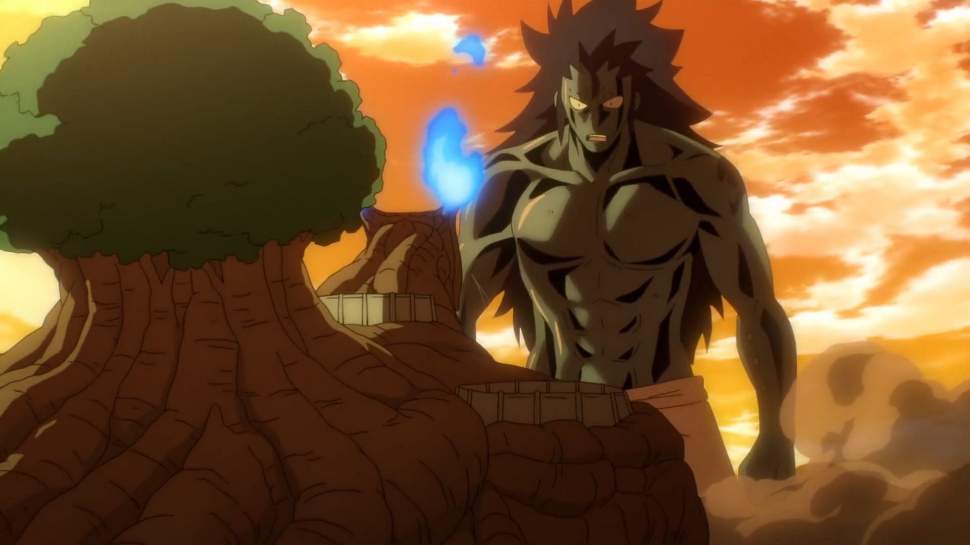 Giant Gajeel takes on Aldoron&#039;s main body (Image via J.C. Staff)