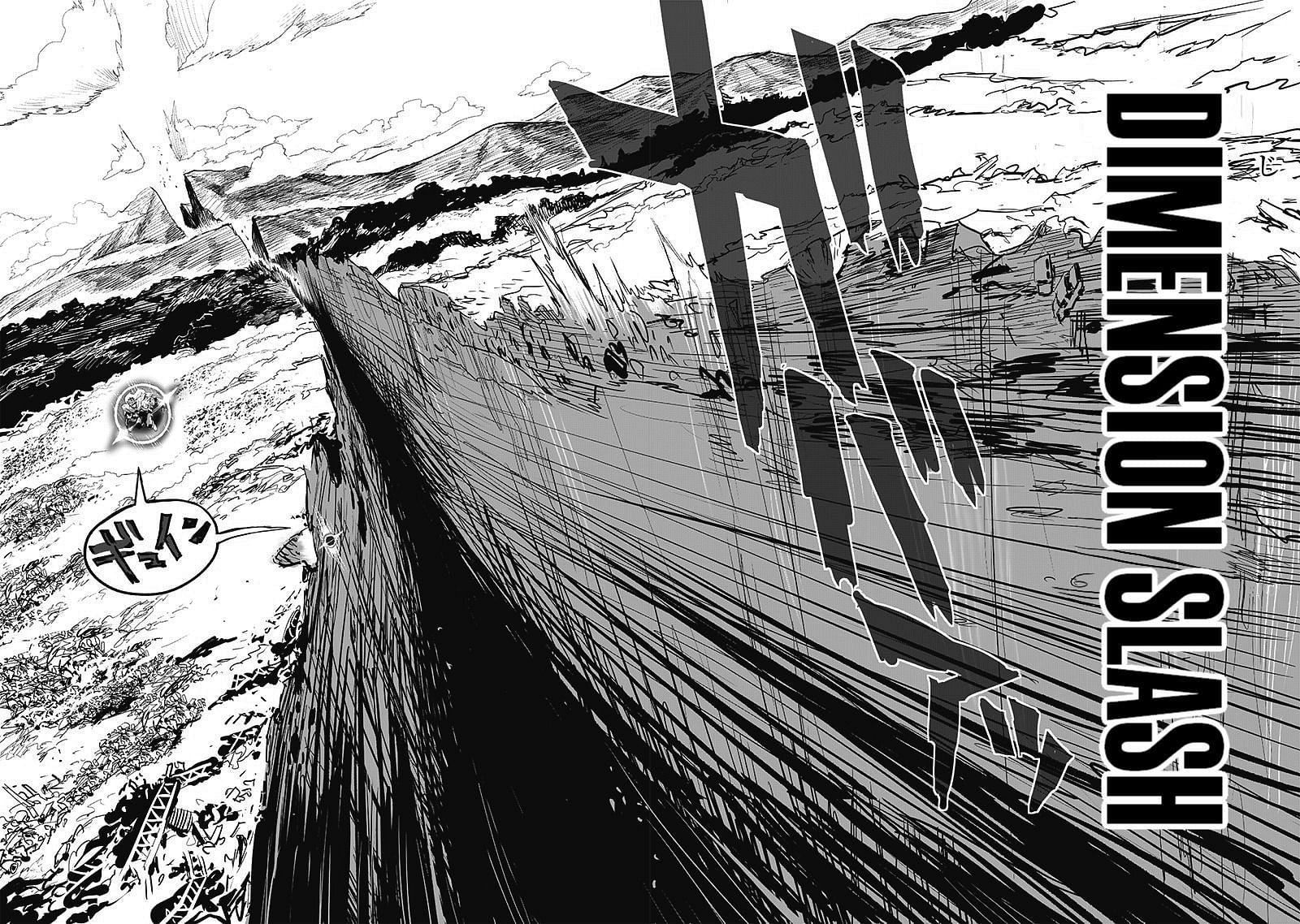 Dimension Slash as seen in One Punch Man manga (Image via Shueisha)