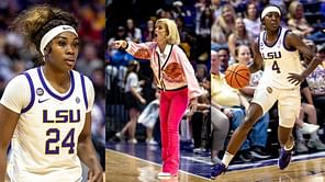 LSU HC Kim Mulkey reacts with sarcasm as Flau’jae Johnson and Aneesah Morrow review their own performances