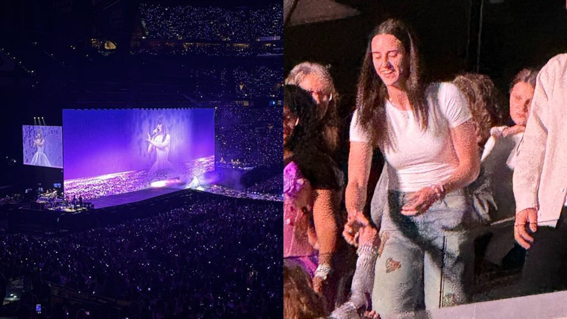 In Photos: Caitlin Clark shows off her classic style in white t-shirt and denim jeans on another night at Taylor Swift&rsquo;s Eras Tour (Photos from @TSUpdating/ X and Clark