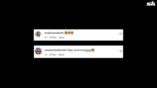 Screenshot of Brianna Betts' and Cara Smith's comments on Chelsea Freeman's Instagram post