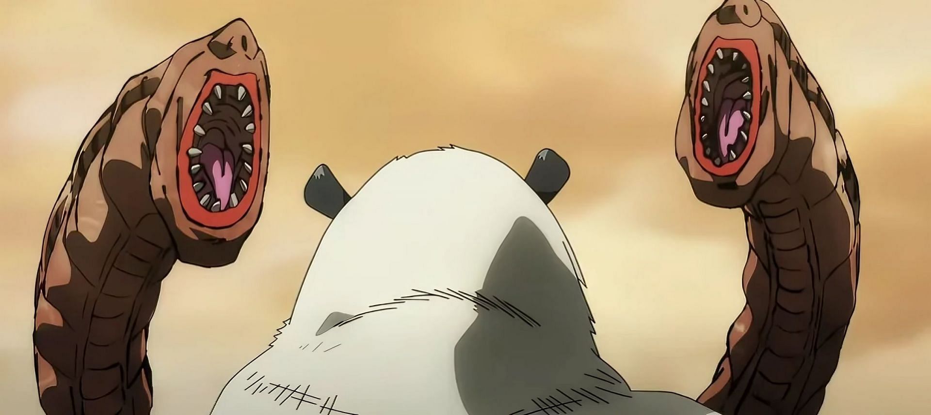 Panda fighting the Leach Curses in the movie (Image via MAPPA)