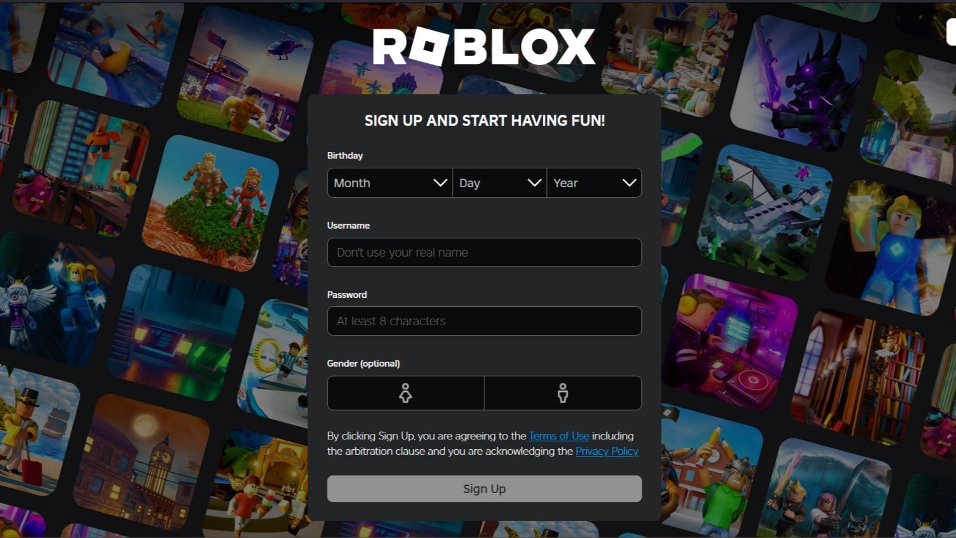 Logging into Roblox (Image via Roblox)