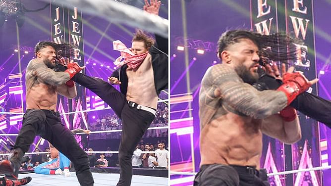 Caught on camera: Roman Reigns' three-word non-PG reaction to Sami Zayn's actions at WWE Crown Jewel 2024