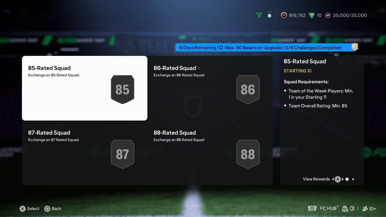 Four squads are required (Image via EA Sports)