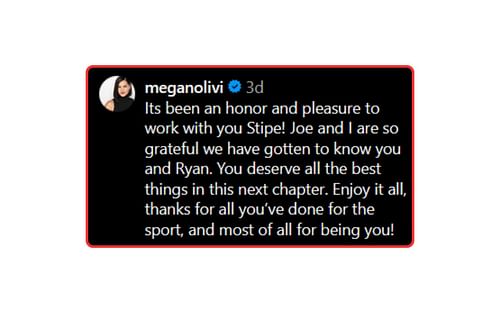 Credits: Megan Olivi's comment on Stipe Miocic's Instagram post