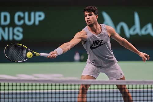 Carlos Alcaraz at the Davis Cup 2024. (Photo: Getty)