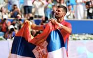 Novak Djokovic celebrates winning the Olympic gold medal in Paris - Source: Getty