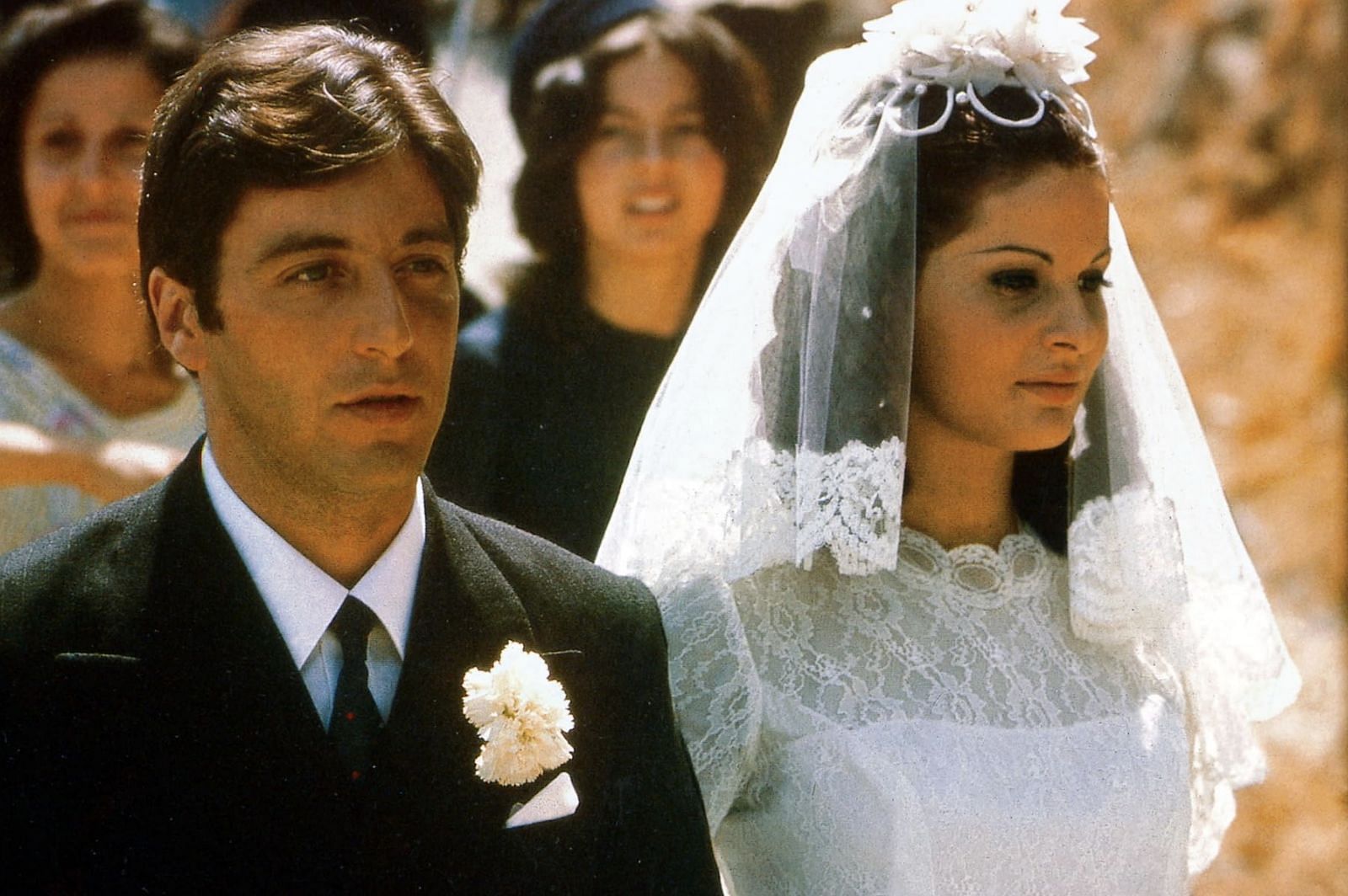 Al Pacino and Simonetta Stefanelli in The Godfather (Image via Paramount Pictures)