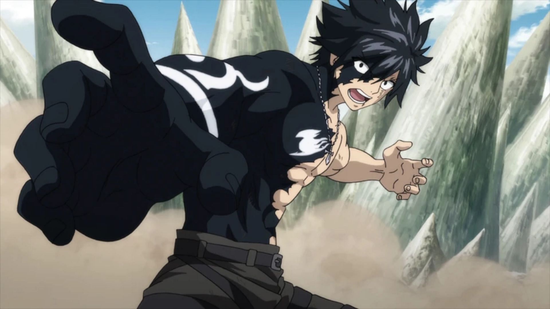 Gray Fullbuster&#039;s half-demon form as seen in Fairy Tail (Image via Satelight)