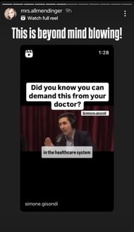 Tara Allmendinger's story. credit: instagram.com/mrsallmendinger