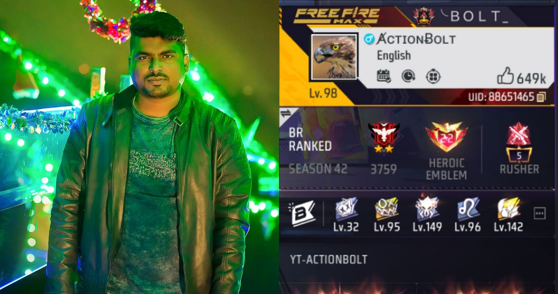 Free Fire MAX (Image via Action Bolt Instagram &amp; Garena/Screenshot)