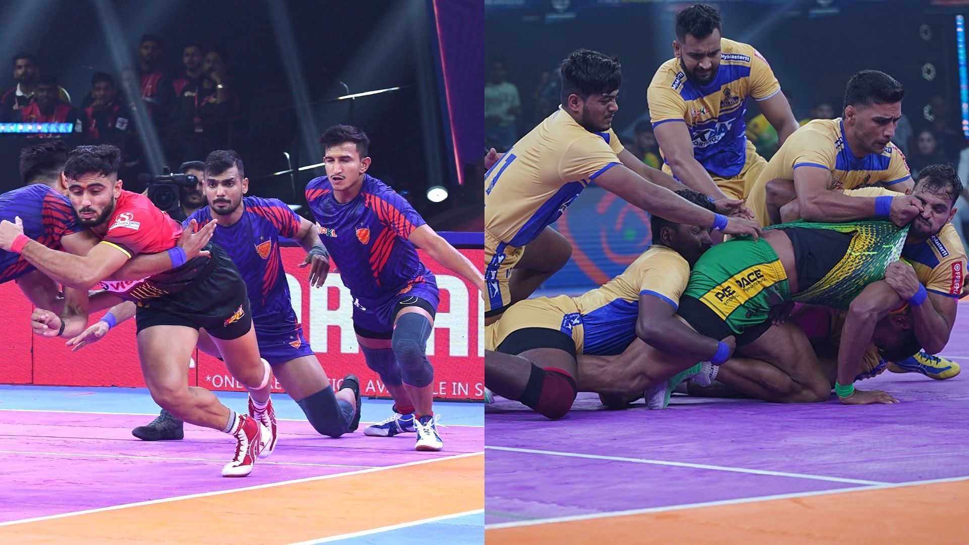 दबंग दिल्ली vs तमिल थलाइवाज (Photo Credit- X/@tamilthalaivas/@DabangDelhiKC)