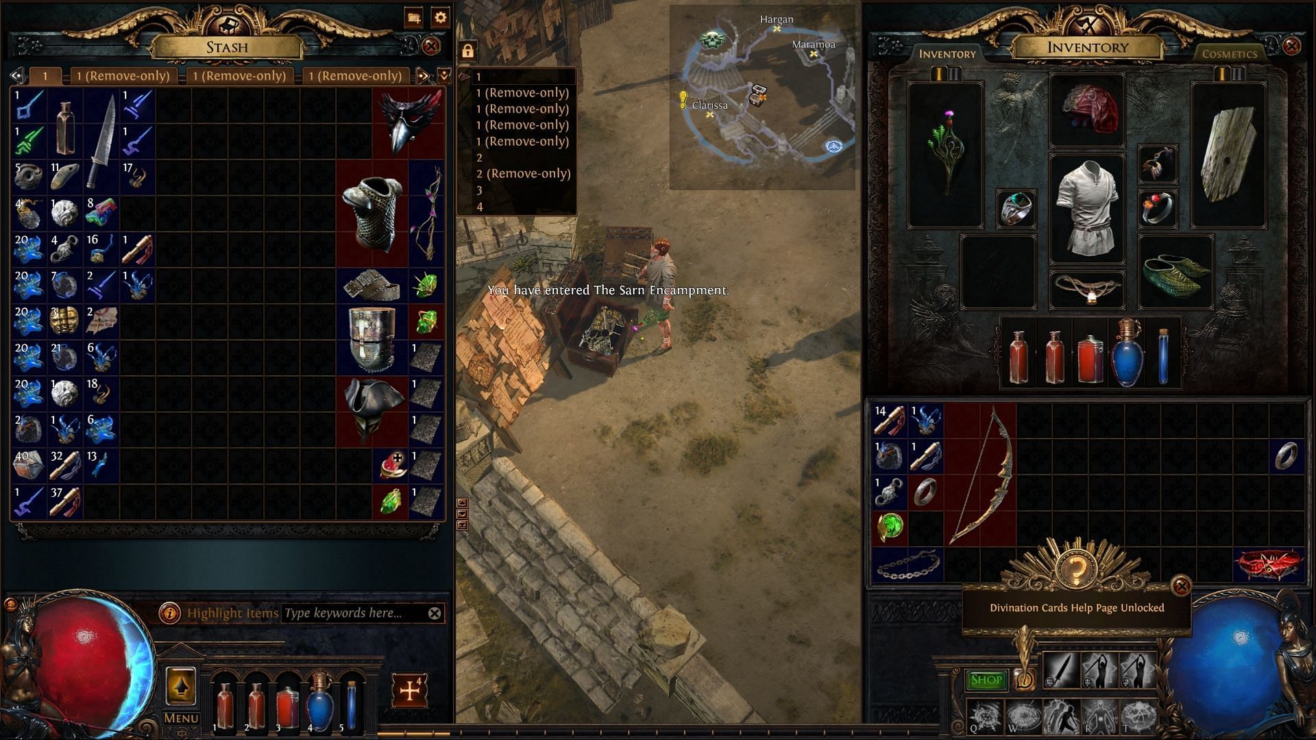 While Path of Exile&#039;s system isn&#039;t perfect &mdash; look at those giant pieces of gear &mdash; it certainly is a step up from what D4 offers (Image via Grinding Gear Games)