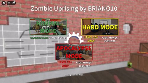 Apocalypse Mode in game mode selection screen (Image via Roblox)