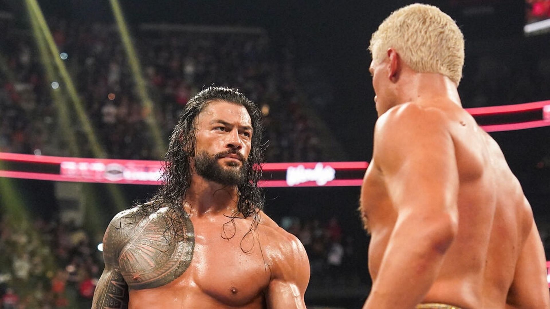 Roman Reigns and Cody Rhodes at Bad Blood. [Photo via: WWE.com]