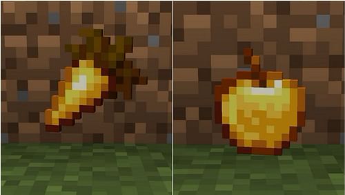 Golden carrot and golden apple (Image via Mojang Studios)