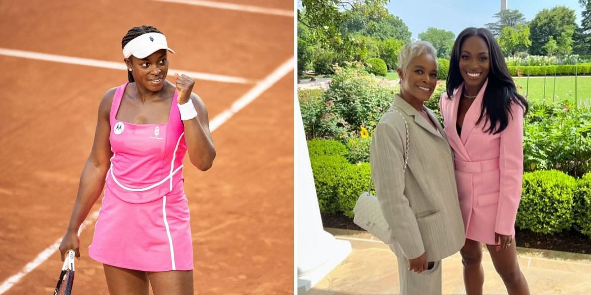 Sloane Stephens (left, Source: Getty), Sybil Smith and Sloane Stephens (right, Source: Instagram/Sloane Stephens)