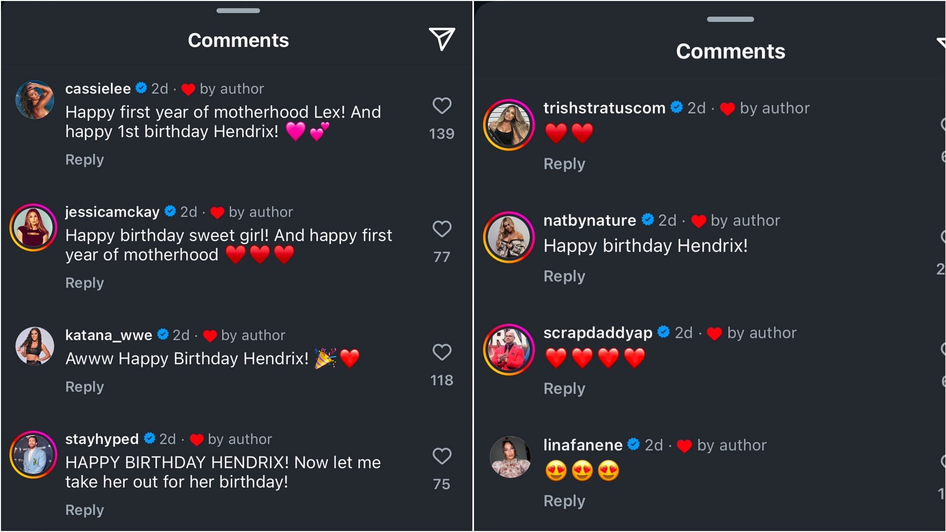 Comments under Alexa Bliss&#039; post!