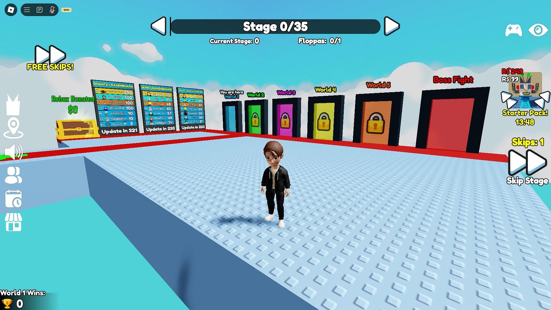 World selection area (Image via Roblox)