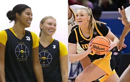 “That’s what I was gonna say”: Iowa’s Jada Gyamfi jokingly reacts to Sydney Affolter stealing her answer to favorite WNBA players