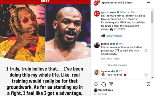 Jon Jones reacts to James Johnson's statement