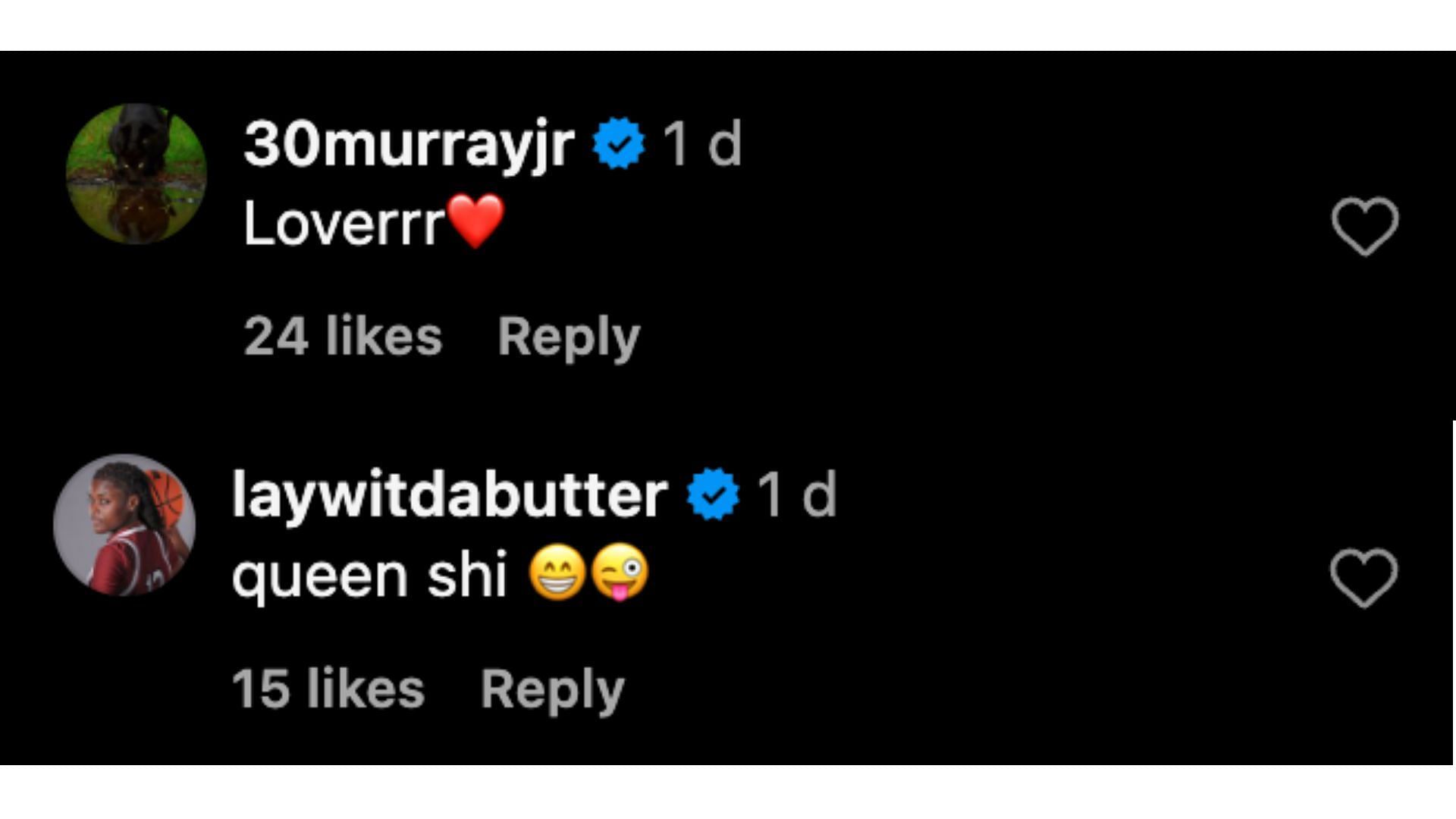 Collin Murray-Boyles and MiLaysia Fulwiley&#039;s comments (Credit: Instagram/@chloe.kitts)