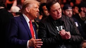 “He saw Trump’s dance tutorial”- Hilarious memes erupt is Elon Musk caught laughing at his phone while seated next to Donald Trump at UFC 309