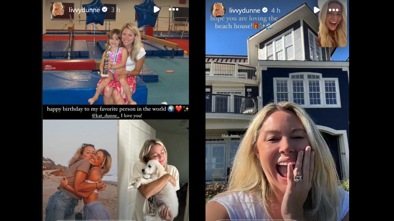 Screenshots of Dunne&#039;s Instagram stories (Images from- Instagram.com/@livvydunne IG Stories)