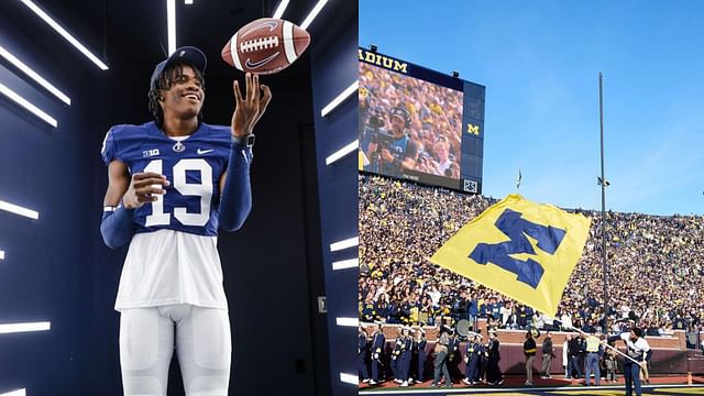 Bryce Underwood is a top flip target for Michigan (Images via Instagram/Bryce Underwood and Michigan Football)