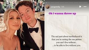 "Oh I wanna throw up": Wayne Gretzky's daughter-in-law Sara gets emotional coming to terms with "sad" aspect of motherhood