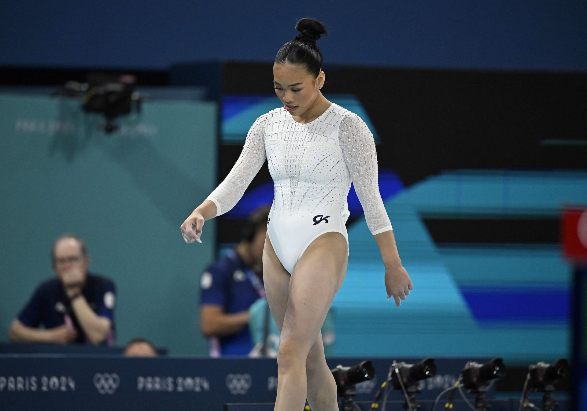 Suni Lee after her balance beam finals at the Paris 2024 Olympics. - (Source: Getty)