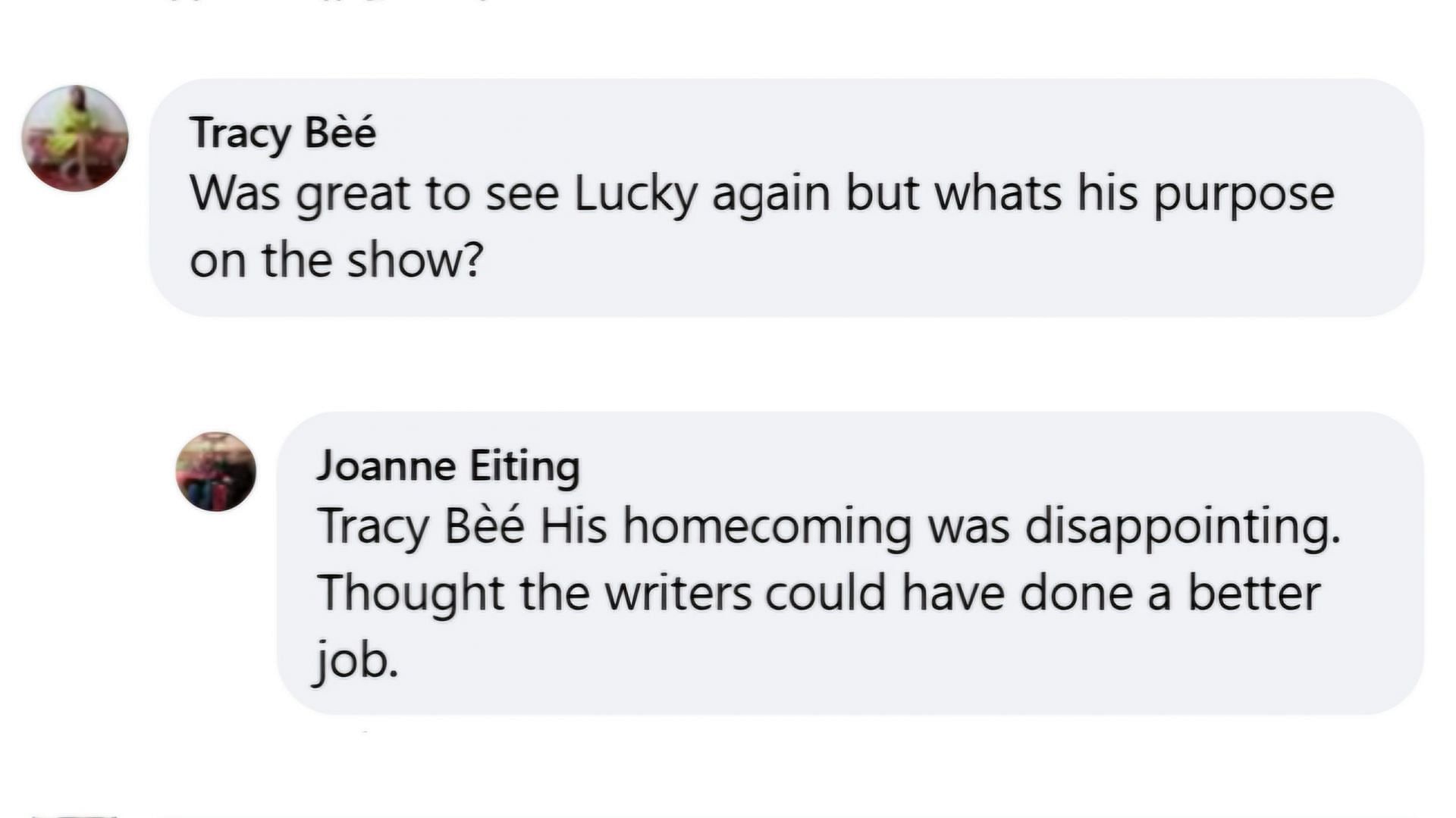 Comments on Lucky&#039;s story so far on the soap (via General Hospital / Facebook)