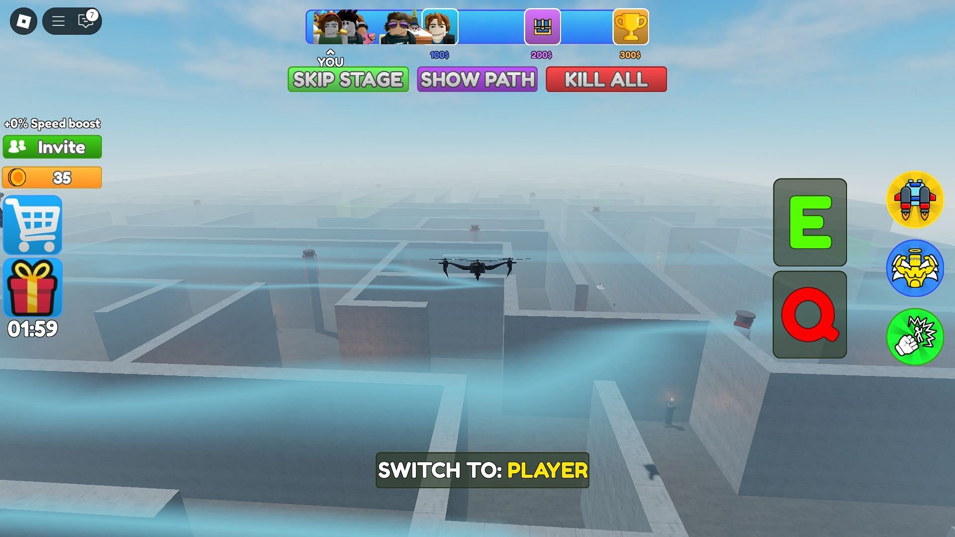 A Drone in action (Image via Roblox)