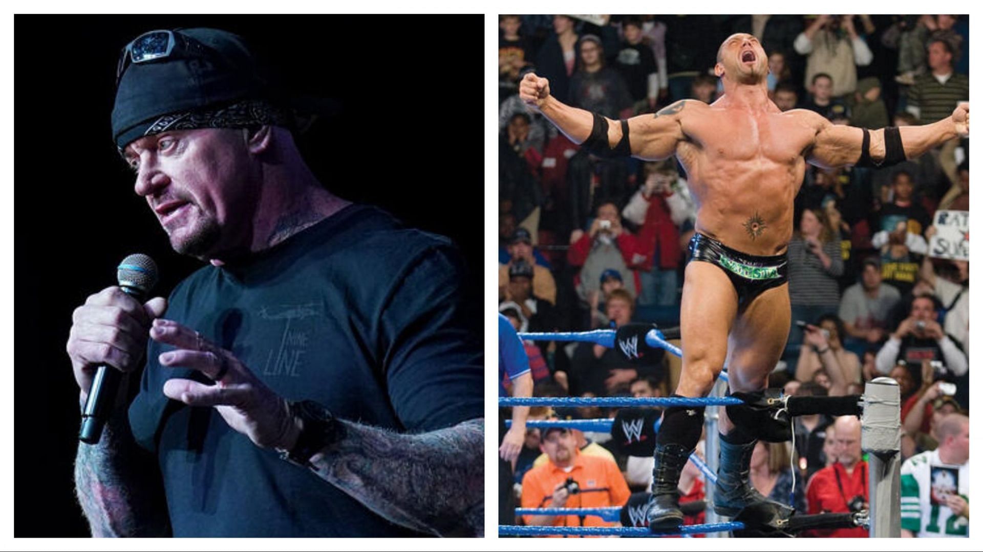 WWE legends The Undertaker and Batista (Photo credit: WWE.com)