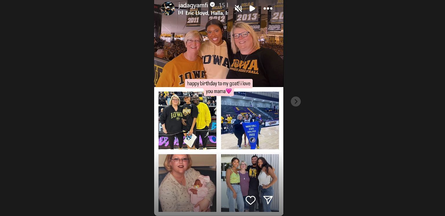 Iowa junior Jada Gyamfi shared an adorable collage to celebrate her mother&#039;s birthday.