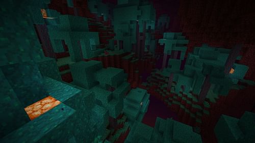 The warped forest has the most amount of enderman spawning in Nether (Image via Mojang Studios)