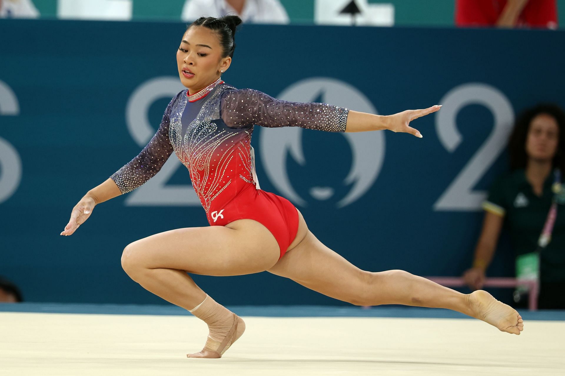 Olympic Games Paris 2024: Suni Lee competes during her floor routine (Source: Getty)