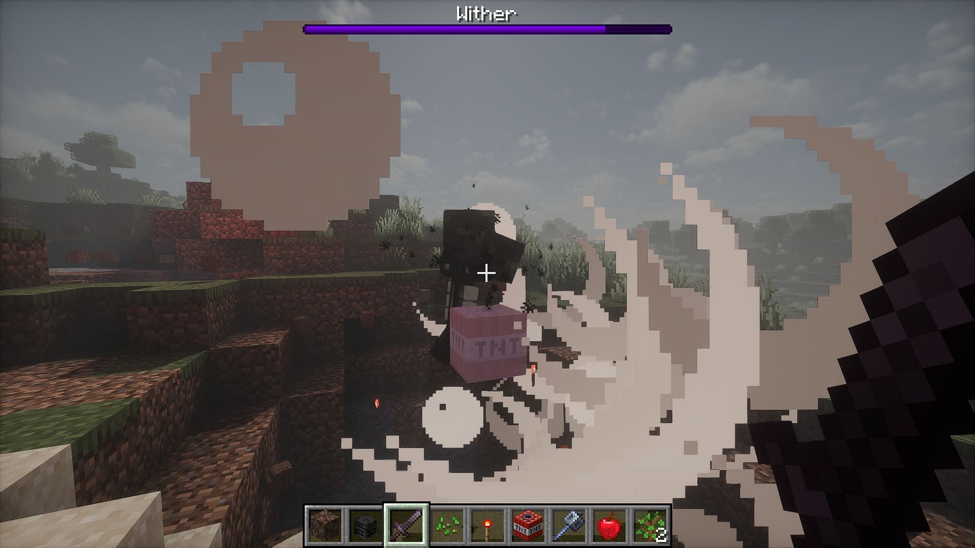 Use ranged attacks to stay out of harm&#039;s way (Image via Mojang Studios)