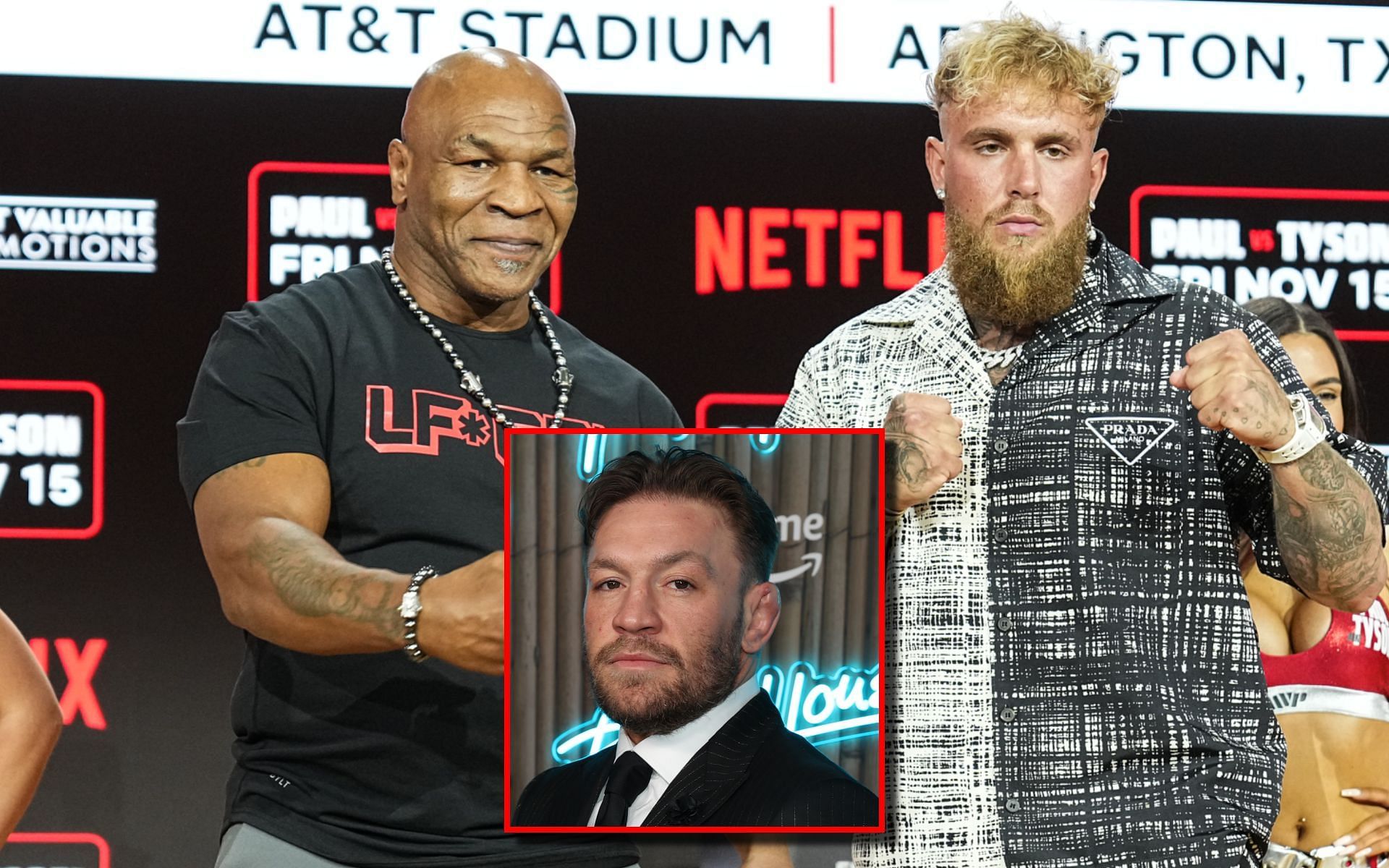 Conor McGregor (inset) on Mike Tyson