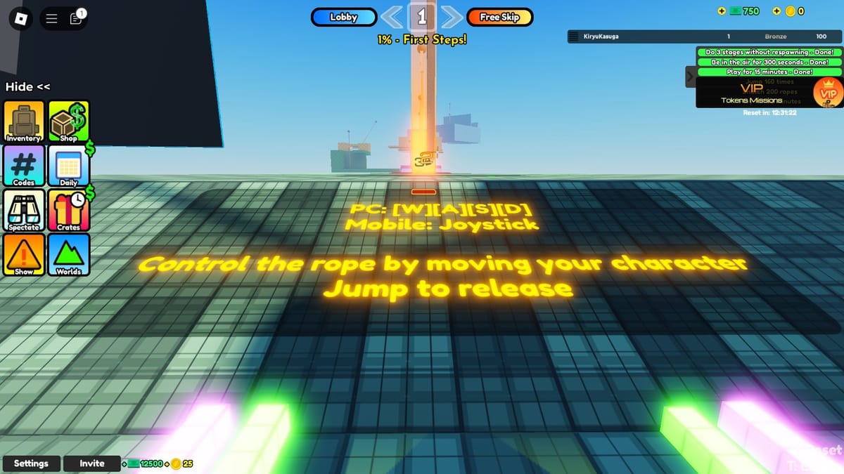 How to play Rope Swing Obby